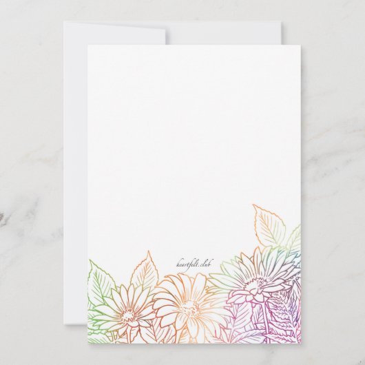 Gerbera Wedding Einladung (Rückseite)