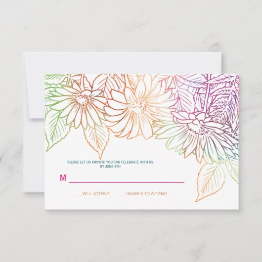 Gerbera Wedding Response Card Einladung (Vorderseite)