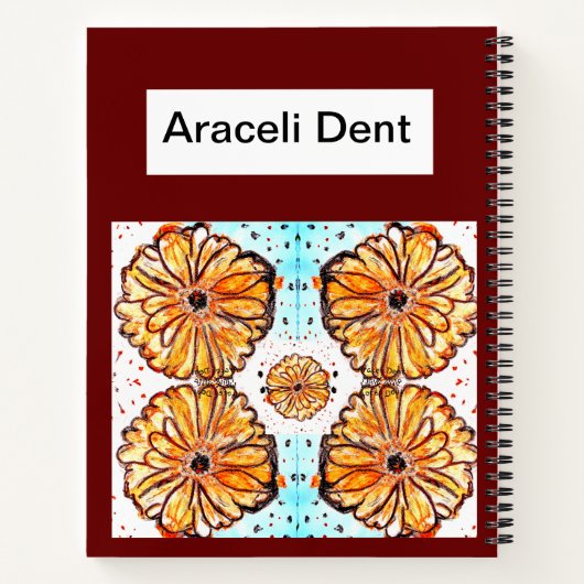 Gerberas Café Notizblock (Rückseite)