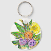 Gerberas Daisy Schlüsselanhänger (Rückseite)