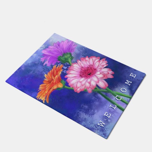 Gerberas Doormat Begrüßung Blume Fußmatte (Schrägansicht)