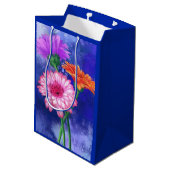 Gerberas Geschenktasche Schöne Blume Mittlere Geschenktüte (Rückseite Schrägansicht)