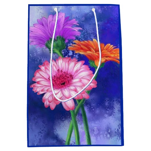 Gerberas Geschenktasche Schöne Blume Mittlere Geschenktüte (Vorderseite)