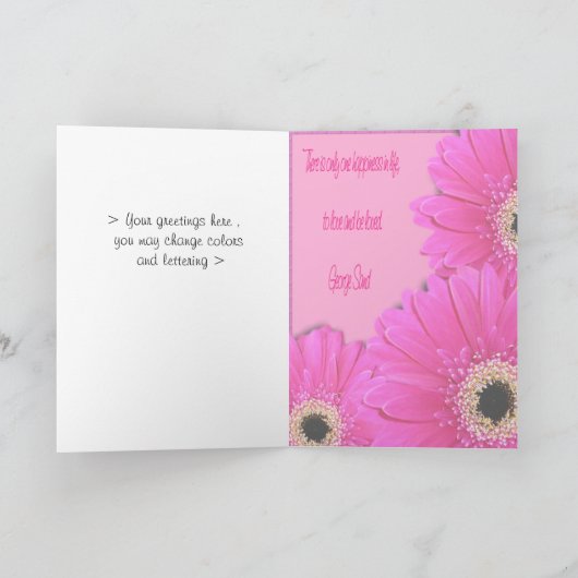 Gerberas Greetings Karte (Innenseite)
