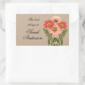 Gerberas Kraft Buchkleber Dies gehört Rechteckiger Aufkleber (Tasche)