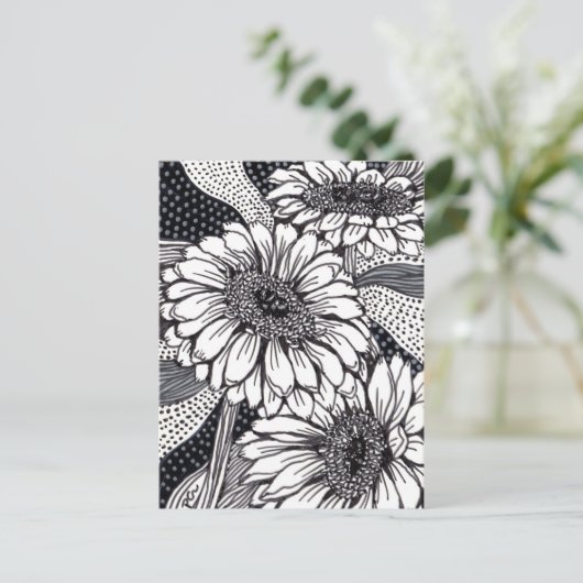 Gerberas Postkarte (Stehend Vorderseite)