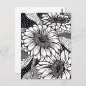 Gerberas Postkarte (Vorne/Hinten)