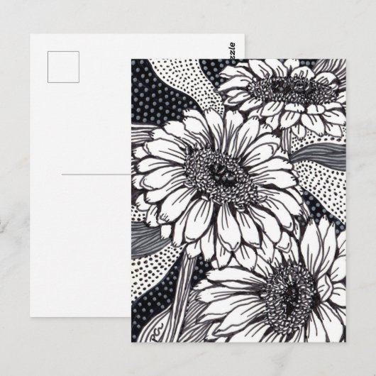 Gerberas Postkarte (Vorne/Hinten)