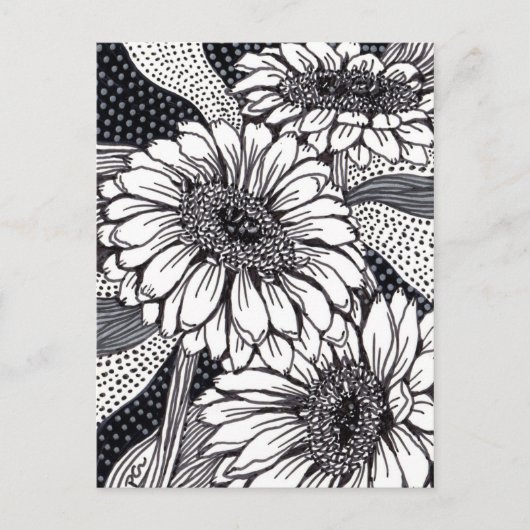 Gerberas Postkarte (Vorderseite)