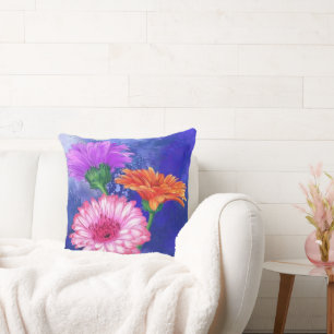 Gerberas Throw Kissen Schöne Blume