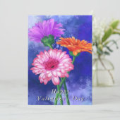 Gerberas Valentine's Day Card (Stehend Vorderseite)