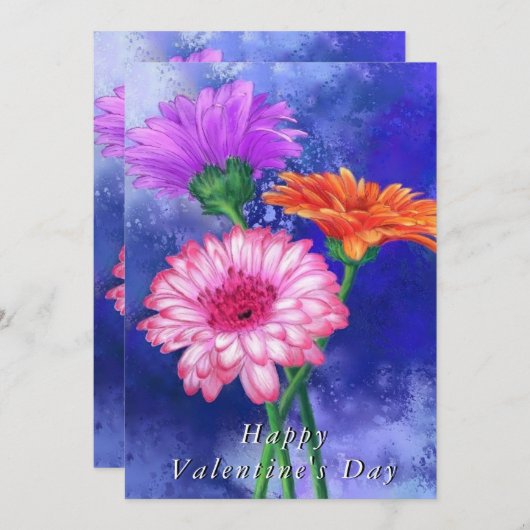 Gerberas Valentine's Day Card (Vorne/Hinten)