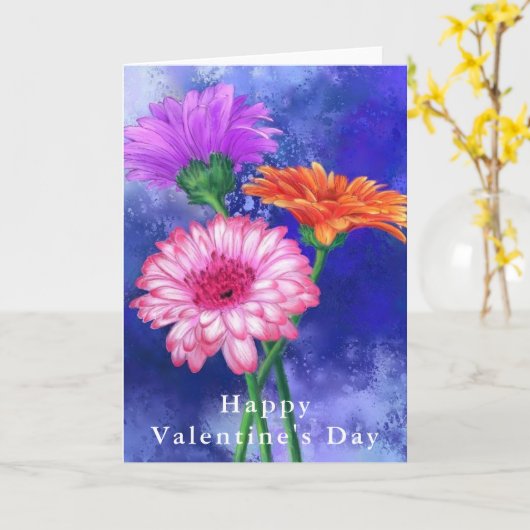 Gerberas Valentine's Day Card Karte (Gelbe Blume)