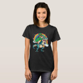 Gerbil Beer Dino Rex Horn Rainbow T-Shirt (Vorne ganz)
