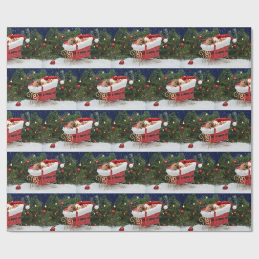 Gerbil Christmas Geschenkpapier (Flach)