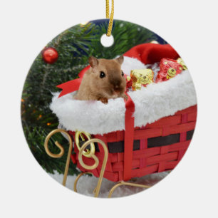 Gerbil Christmas Keramik Ornament