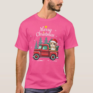 Gerbil Christmas Truck Kariert Funny Xmas Tree T-Shirt