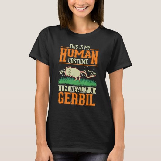 Gerbil Human Costume Halloween Gerbil T-Shirt (Vorderseite)