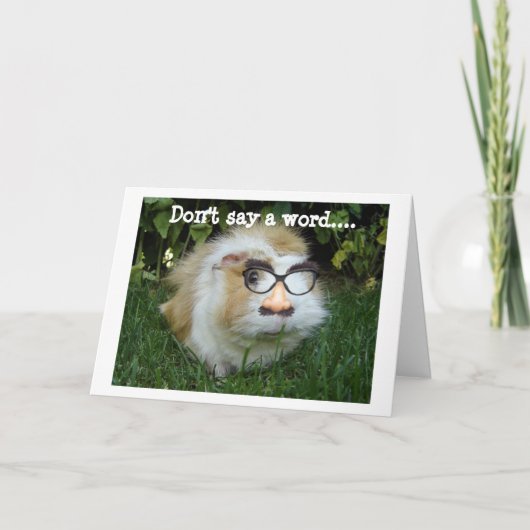 GERBIL IN DISGUISE BEREIT ZUM PARTY FÜR DEN GEBURT KARTE (Vorderseite)