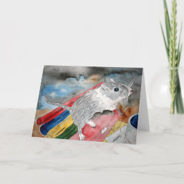 GERBIL PAINTING domestic pet greeting card art Karte