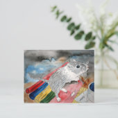 GERBIL PAINTING Heimtierportrait Art Postcard Postkarte (Stehend Vorderseite)