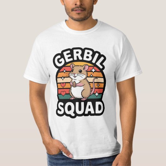 Gerbil Squad Cute Retro Gerbil Lover Design T-Shirt (Vorderseite)