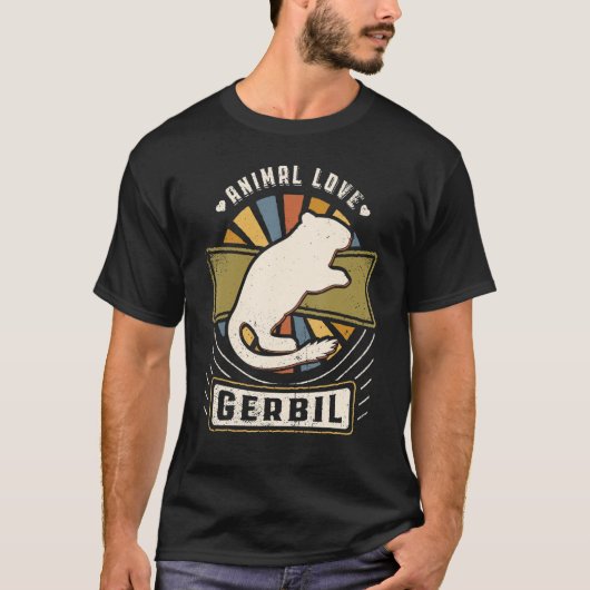 Gerbil Vintag Classic Retro Animal T-Shirt (Vorderseite)