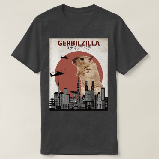 Gerbilzilla Giant Gerbil Monster T-Shirt (Design vorne)