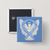 GERD Awareness Periwinkle Ribbon Angel Custom Butt Button (Vorne & Hinten)