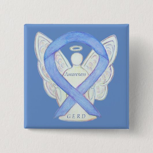 GERD Awareness Periwinkle Ribbon Angel Custom Butt Button (Vorderseite)