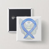 GERD Awareness Periwinkle Ribbon Angel Custom Butt Button (Vorne & Hinten)