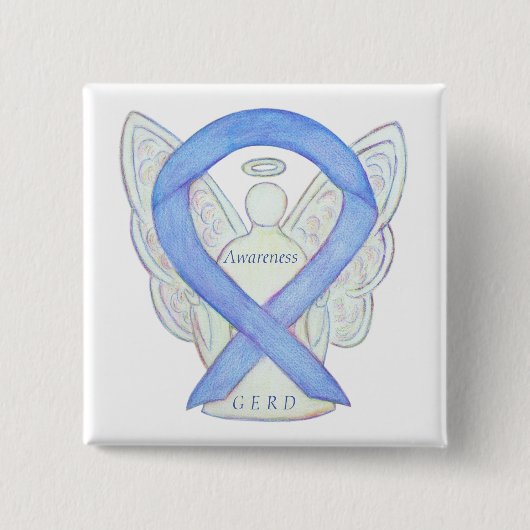 GERD Awareness Periwinkle Ribbon Angel Custom Butt Button (Vorderseite)