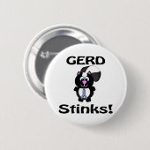 GERD Stinks Skunk Awareness Design Button (Vorne & Hinten)