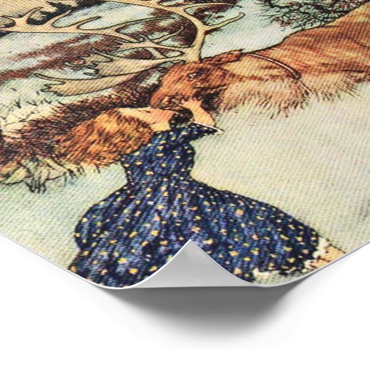 Gerda und der Reindeer - Edmund Dulac Poster (Ecke)