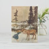 Gerda und der Reindeer von Dulac Weihnachts-Party Einladung (Stehend Vorderseite)