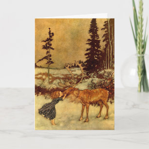 Gerda und der Rentier von Dulac, Weihnachtsfeierta Feiertagskarte