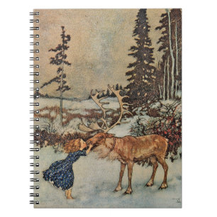 Gerda und Reindeer von Dulac Vintag Notizblock