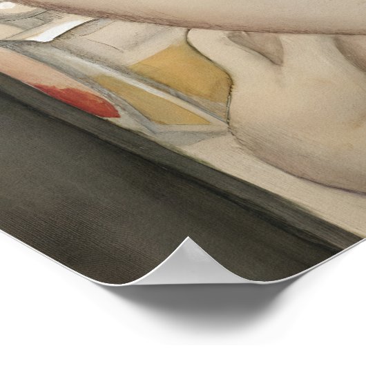 Gerda Wegener - Auf dem Spiegel, Art Déco Poster (Ecke)