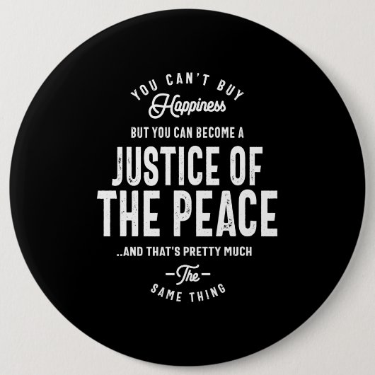 "Gerechtigkeit der Friedensarbeit" - Geschenk Button (Vorderseite)