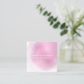 *~* GERECHTIGKEIT des FRIEDENS - abstrakter rosa Quadratische Visitenkarte (Stehend Vorderseite)