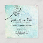 *~* GERECHTIGKEIT DES FRIEDENS - Blume Mond Crater Quadratische Visitenkarte (Rückseite)