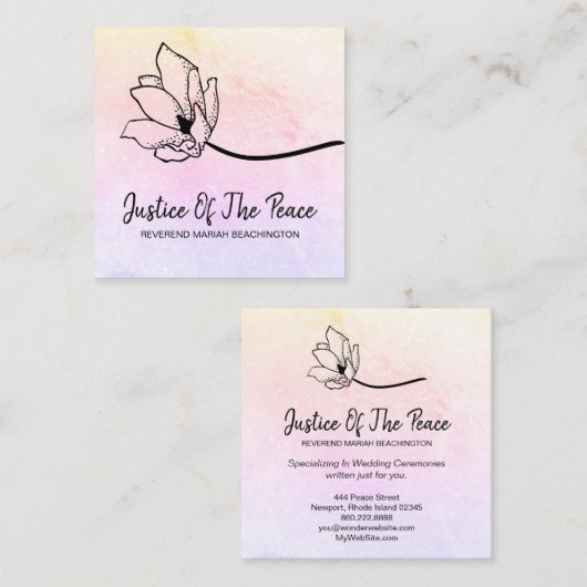 *~* GERECHTIGKEIT DES FRIEDENSMond-Kraters Rainbow Quadratische Visitenkarte (Vorne/Hinten)