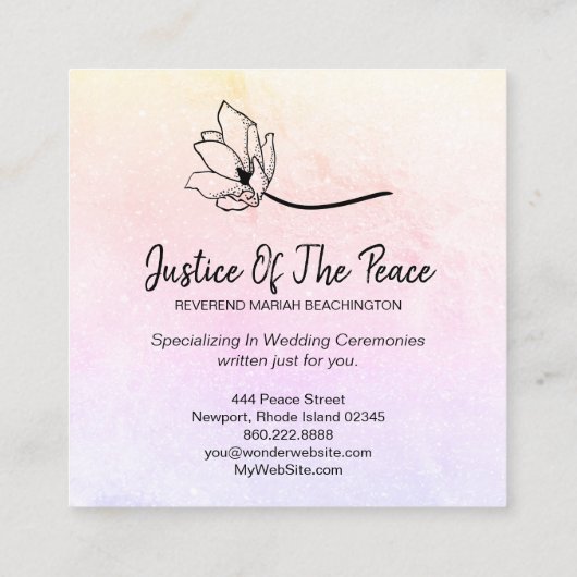 *~* GERECHTIGKEIT DES FRIEDENSMond-Kraters Rainbow Quadratische Visitenkarte (Rückseite)