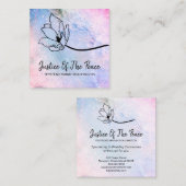 *~* GERECHTIGKEIT DES FRIEDENSMOONKRAFTS Blau Pink Quadratische Visitenkarte (Vorne/Hinten)