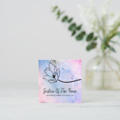 *~* GERECHTIGKEIT DES FRIEDENSMOONKRAFTS Blau Pink Quadratische Visitenkarte (Stehend Vorderseite)