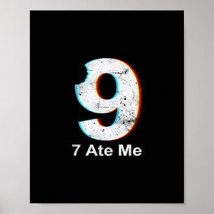 Gerechtigkeit für 9 Lustiger 7 Aß 9 Mathe-Witz 67  Poster