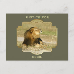 Gerechtigkeit für Cecil den Löwen, getötet in Afri Postkarte