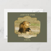 Gerechtigkeit für Cecil den Löwen in Afrika getöte Postkarte (Vorne/Hinten)