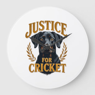 Gerechtigkeit Für Cricket Vintage Hundedenkmal Typ Große Wanduhr