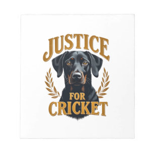 Gerechtigkeit Für Cricket Vintage Hundedenkmal Typ Notizblock